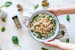 Crispy Chicken with Zaatar Olive Rice