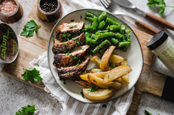 Blackened Chicken Breast w/ Roasted Potatoes & Green Beans