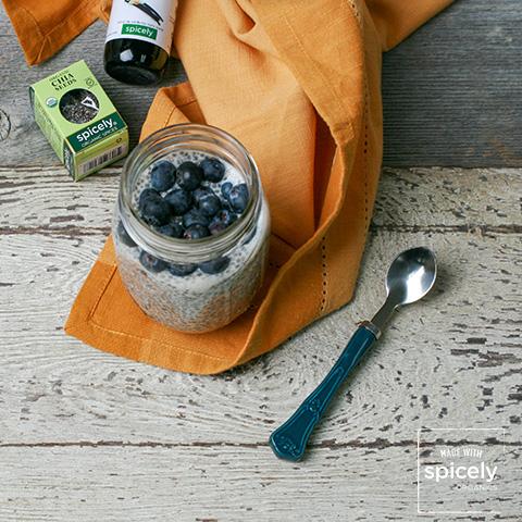 Vanilla Chia Pudding with Blueberries