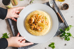 Lemon Garlic Shrimp & Polenta