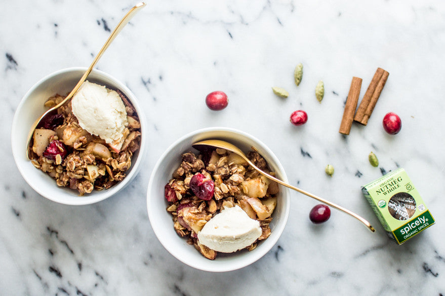 Spiced Apple and Cranberry Crumble