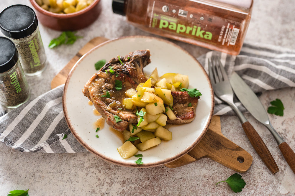 Braised Pork Chops with Fruit Relish